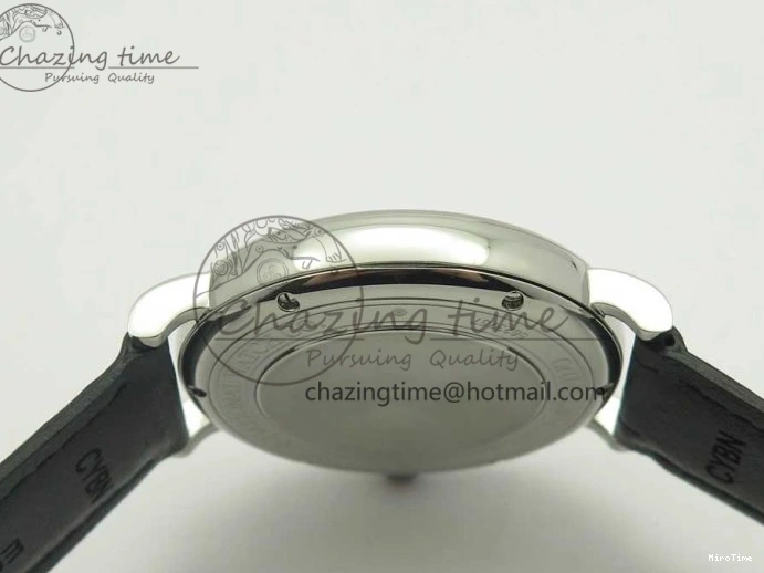 MIROTIME 0303 Supportive Portofino Automatic SS AF 1:1 Best Edition White Dial on Black Croco Leather Strap A 7184